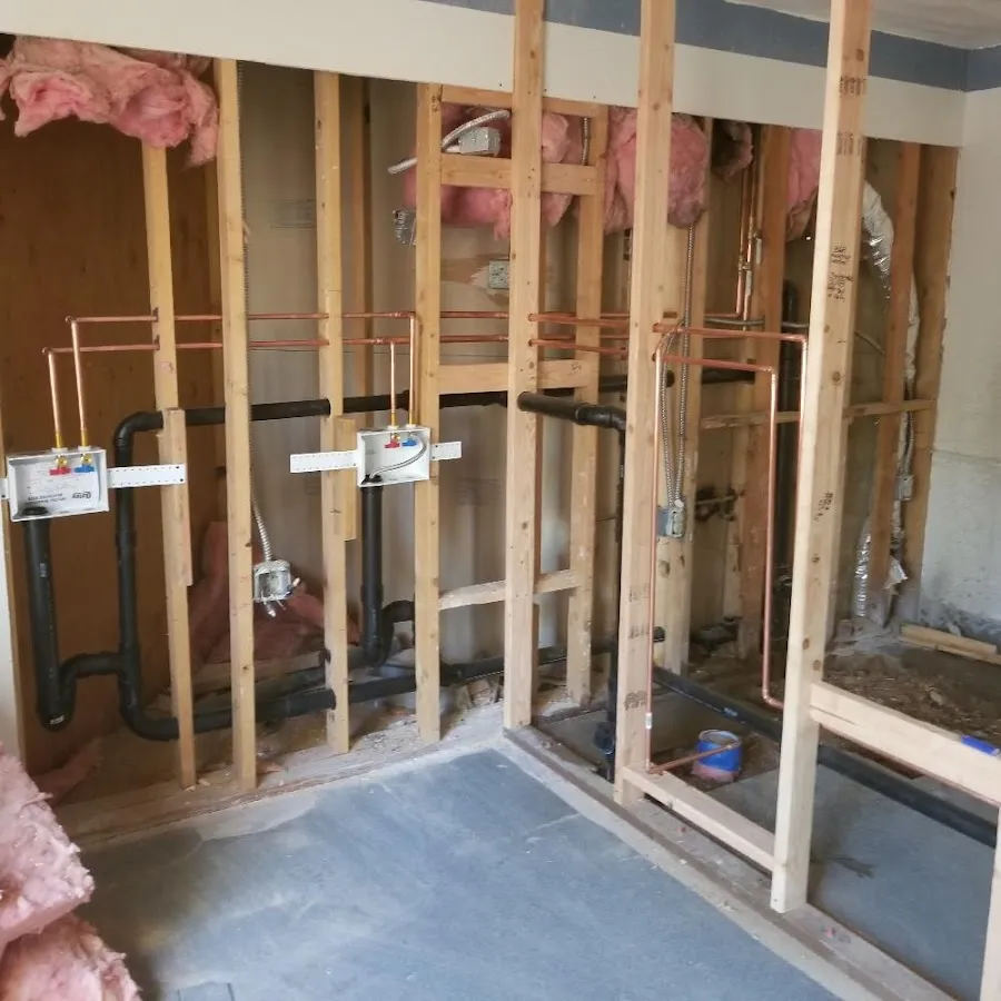 Copper pipe rough-in and plumbing installation in Fairport